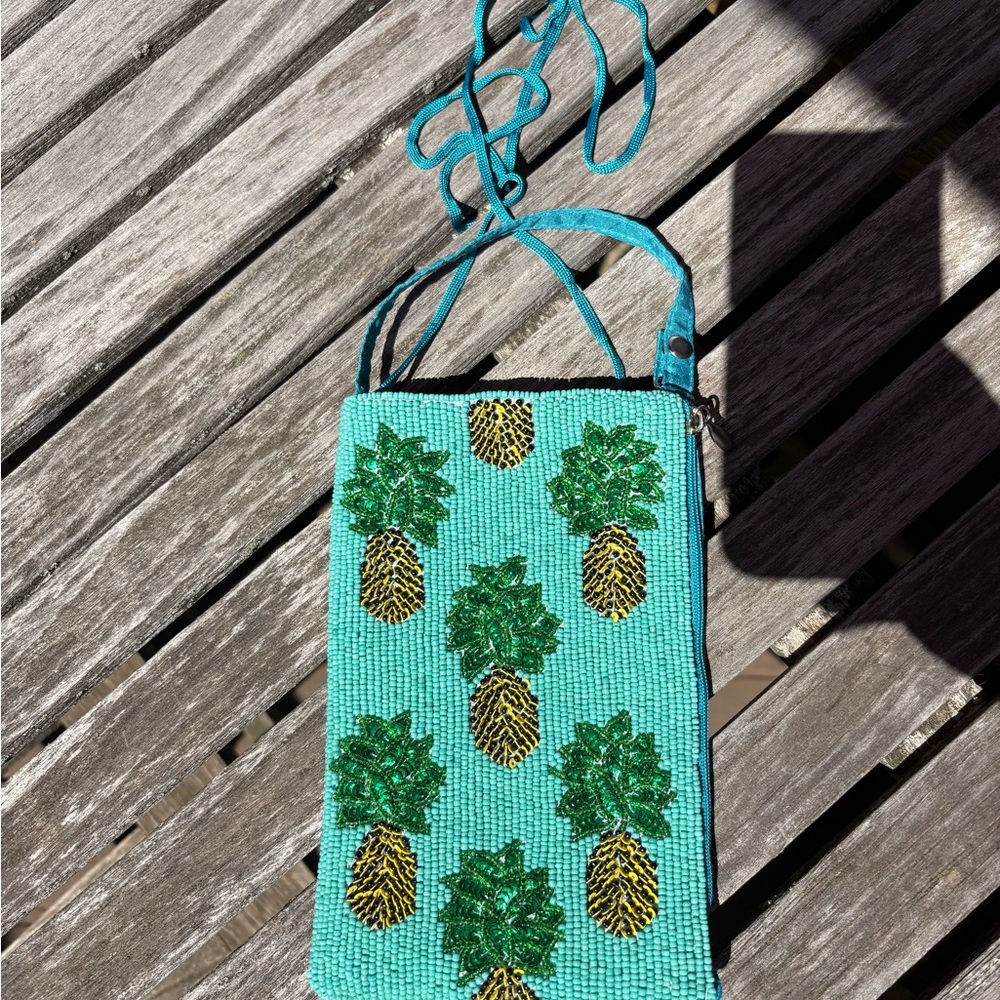 Beaded Pineapple Crossbody Bag